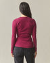 Women's Luxe Rib Crew Long Sleeve - Beet Red